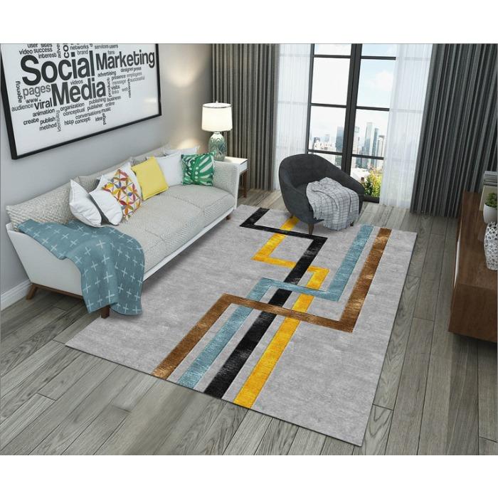 Modern Splicing Living Room Bedroom Bed Carpet Geometric Coffee Table Dressing Room Carpet