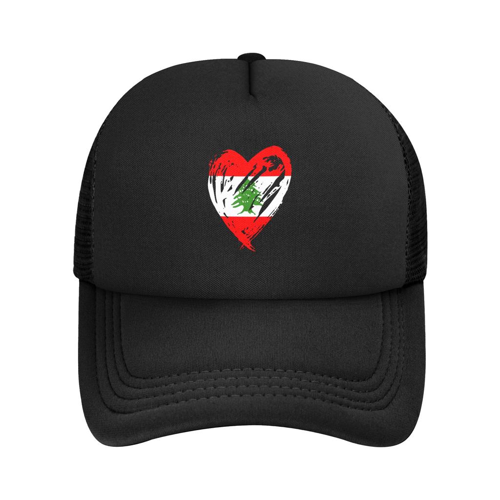 Lebanon Flag Heart Casquette Unisex Outdoor Hats Adjustable Snapback Hat Casual Baseball Caps
