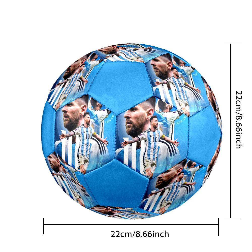 1PC Messi Modern Great Size 5 Soccer Ball PrahaIndoor Soccer Ball Colorful All Ages Machine Stitched PVC Competition Ready Durable High-Bounce