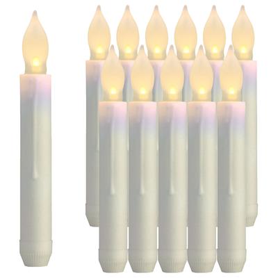 12 stücke LED Elektronische Kerzen Lichter Lange Stange Kerzen Lichter Flammenlose Kegel Weihnachten Dekoration