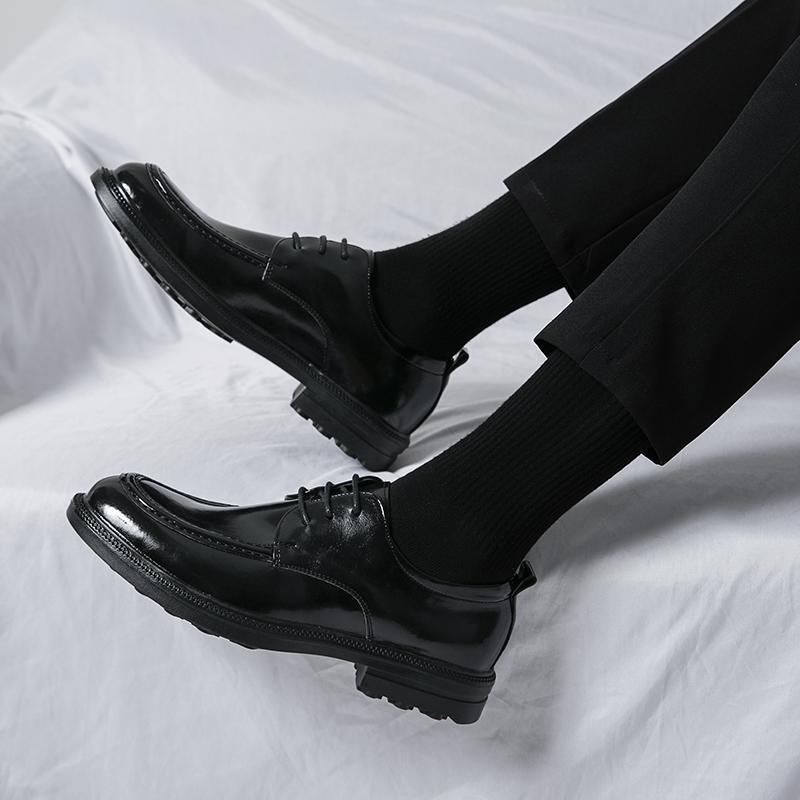 Fashion Men's Shoes Casual Leather Luxury Brand Loafers Fashion Lace-Up Business Shoes 2024 New Arrival Men's Personality Club Shoes