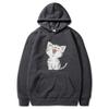 Autumn Winter Solid Color Cat Classic Hoodie Men's Daily Casual Harajuku Hoodie Y2K Street Wear Warm Hoodie