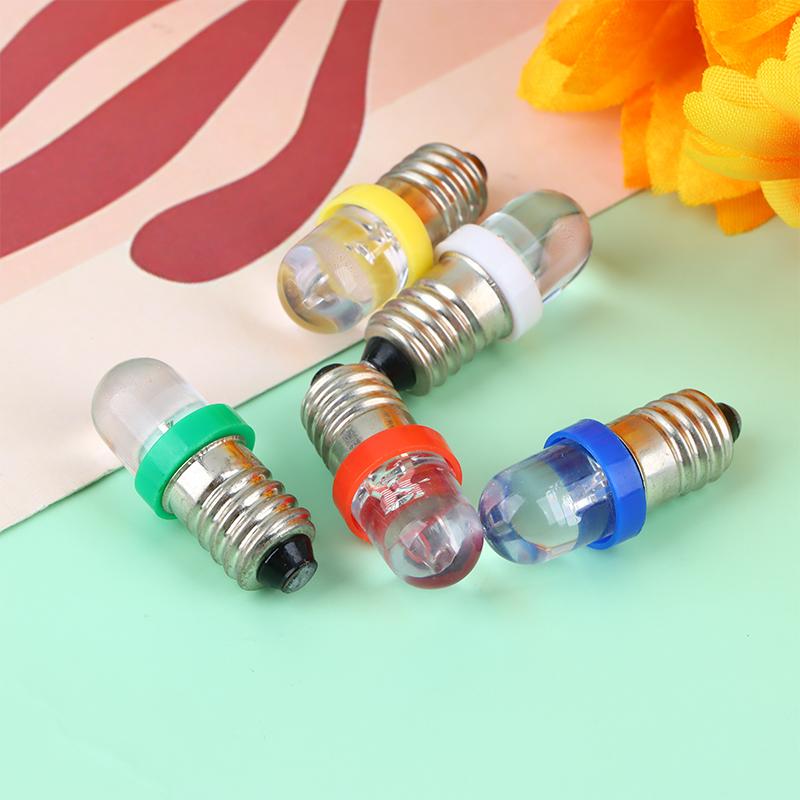 5PCS E10 LED Screw Base Indicator Bulb Cold White 12V DC Light Bulb  Low Power Consumption