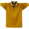 Extra Large Men's Long Sleeve Polo Shirt - Turn-Down Collar, Plus Size, Loose Fit, Business Style