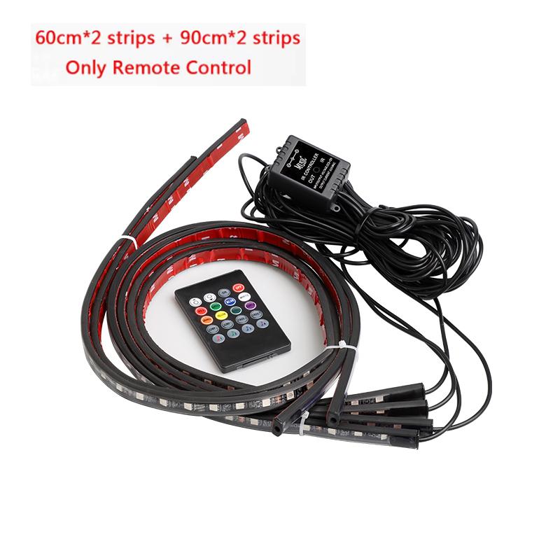 Car Charssis Flexible LED Strip Light LED Underbody Remote /APP Control RGB Neon Lights Ambient Atmosphere Auto Decorative Lamp
