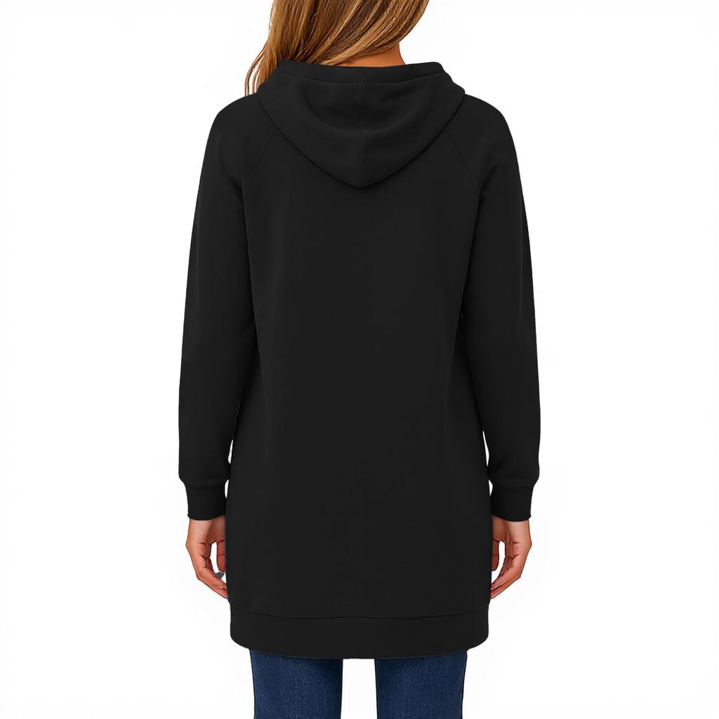 Women's Zip Up Hoodies Long Sleeve Long Tunic Sweatshirts Oversized Fleece Casual Fall Jacket Coat With Pocket