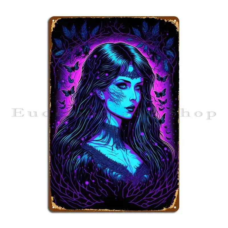 Black Light Woman Metal Plaque Poster Funny Classic Rusty Designs Party Tin Sign Poster 20x30cm(7.8x11.8inch)