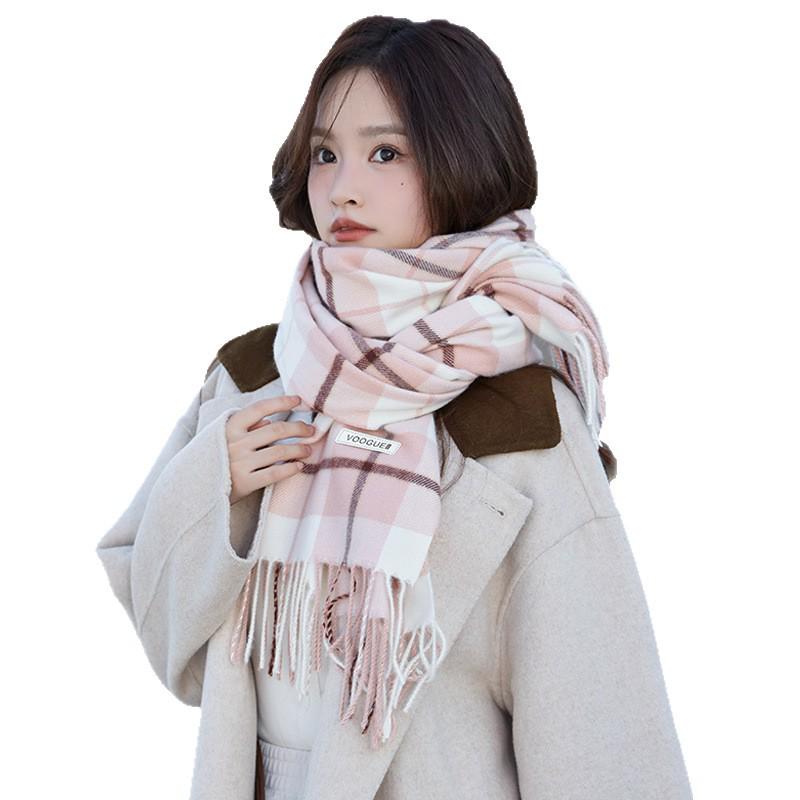 Damen High-End 2025 Karoschal: Imitation Kaschmir, Koreanischer Stil, Vielseitiger Herbst/Winter Warmer Nackenwärmer Schal.