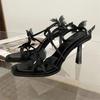 Summer Square Toe Thin High Heels Women Sandals Sexy Butterfly-knot Narrow Band Shoes Pole Dancing Sandalias Dress Pumps Women