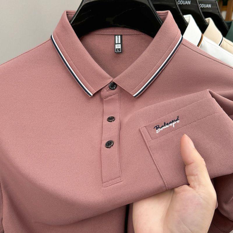 Nuova Polo da Taschino Originale per Outfit Estivo da Papà Maglietta a Maniche Corte da Uomo Casual con Colletto Business a Mezza Manica Uomo