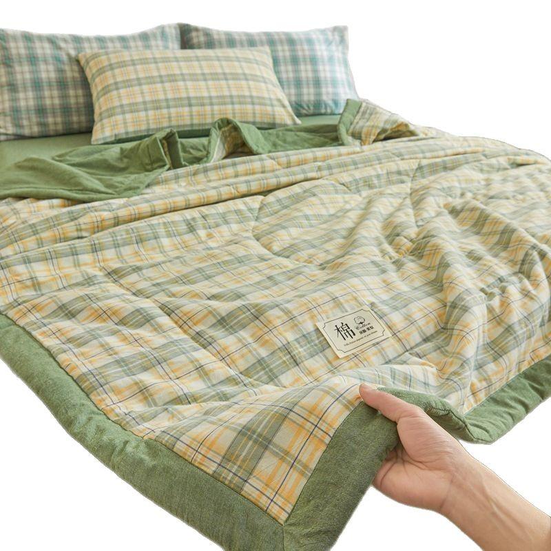 Sommerdecke aus Xinjiang-Baumwolle - Leicht, maschinenwaschbar, reine gewaschene Baumwolle für Wohnheim oder Einzelbett