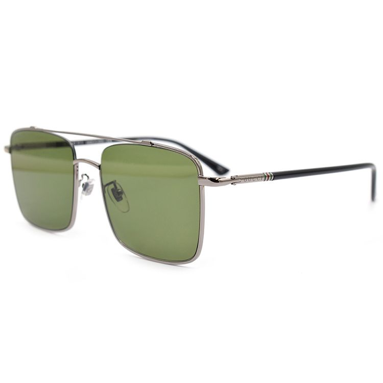 Gucci Lightweight Metal Excellence Series Square Sunglasses Men sunglasses Dark-Green GG0610SK-003