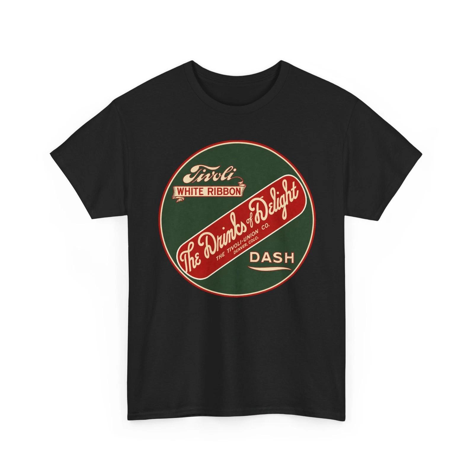 White Ribbon Beer & Dash Tivoli-Union Co. Denver CO Retro Breweriana T-Sirt S