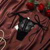 Adjustable Waist Strap Bow Lace Flower Transparent Briefs Low Waist Romantic T Panties  Gift
