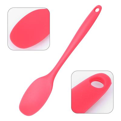 Cuillère à soupe en silicone Robuste Long manche Antiadhésif Cuisson Mélange Service pour soupe Lait en poudre Nouilles Résistant à la chaleur