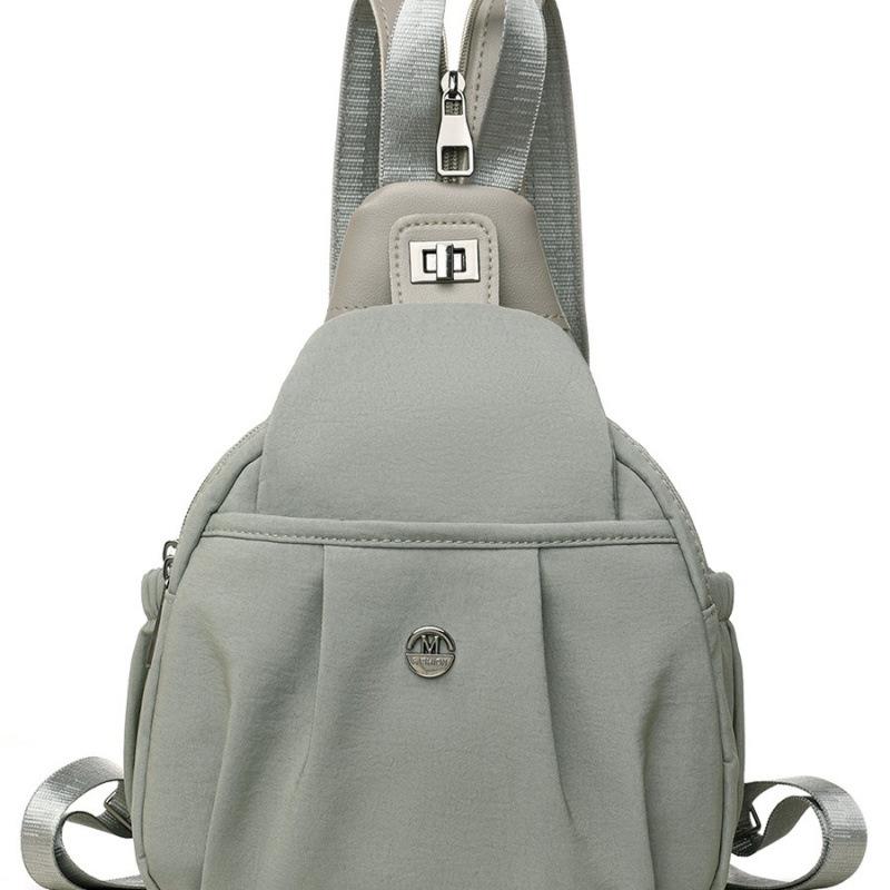 Schoolbag1011 New Fashion Backpack Women's Waterproof Nylon Breast Bag Casual Versatile Shoulder Crossbody Bag Small Backpack