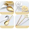 Cuillère à café citrouille mignonne en acier inoxydable Mini cuillère à dessert thé dorée Créative Spoons Thème Fête Halloween Ustensiles de cuisine