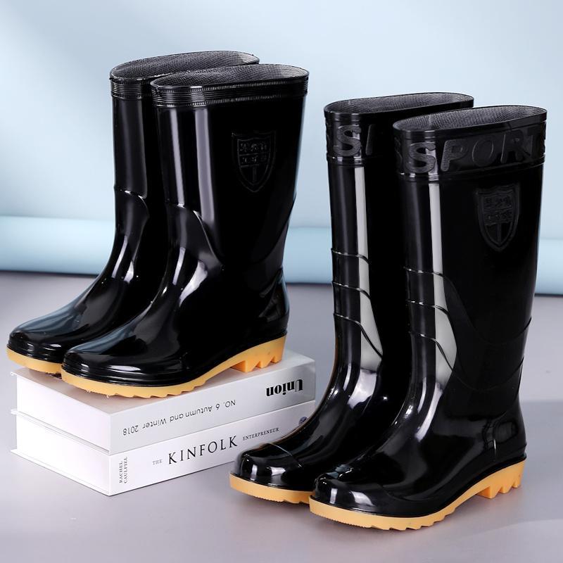 Abrasion-resistant waterproof rain boots, acid-alkali resistant high-top rain boots, thickened and non-slip men