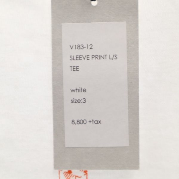 unused VAST222 18ss made in Japan Sleeve print Long sleeve sweat trainer Men's Used