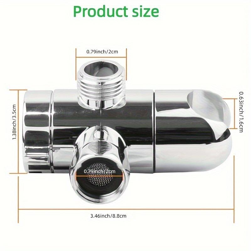 1 Three-way Shower Diverter Valve, 1/2 Inch Shower Arm Diverter Valve with Handheld Shower Head Bracket, Shower Arm Mounted Dive