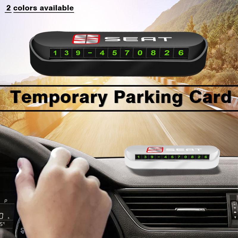 1 Stück Auto Temporäre Parkkarte Schild Plakette Autostyling Für SEAT Arona Ateca Tarraco Minimo IBL EL-BORN LEON