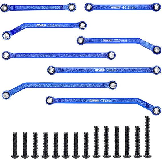 High Clearance 4 Links Set Aluminum Linkage for Traxxas 1/18 TRX4M K10 F-150 Upgrade Parts RC Crawler Car (Dark Blue)