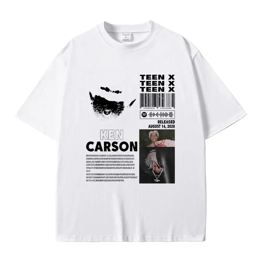 

Rapper Ken Carson Teen X Music Album Graphic T-shirt Playboi Carti Opium Print T Shirts Men Women Hip Hop Oversized S