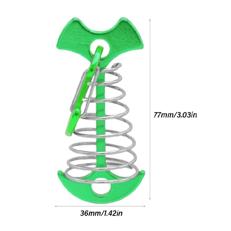 10Pcs Portable Deck Anchors Peg Fishbone Tent Stakes with Spring Buckles Wind Rope Anchors Tent Peg for Camping Hiking