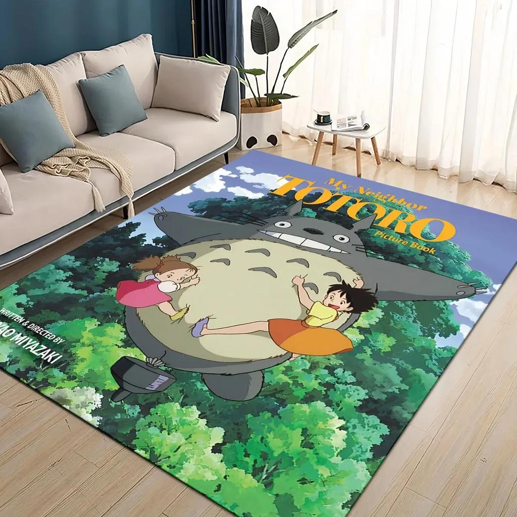 3D T-Totoros Cartoon Area Rug Large,Carpet Rug for Living Room Bedroom Sofa Doormat Decoration,kid Play Non-slip Floor Mat