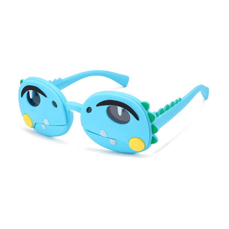 

Cute 2024 Children s Cartoon Sliding Dinosaur Shape Sunglasses Uv400 Polarized Sunshade Jc066 Green синій