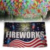 Fireworks Letter Pattern Flag Banner Fade Resistant Outdoor Decoration Gift