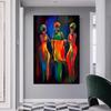 Abstract Art, Color Painting On Canvas, African Women and Children, Canvas, Painting, Interior Decoration In Scandinavian Style