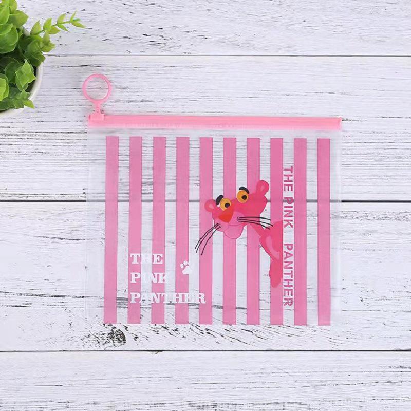 Gjennomsiktig tegneserie søtt penal for barn - Kreativ oppbevaringspose for skrivesaker