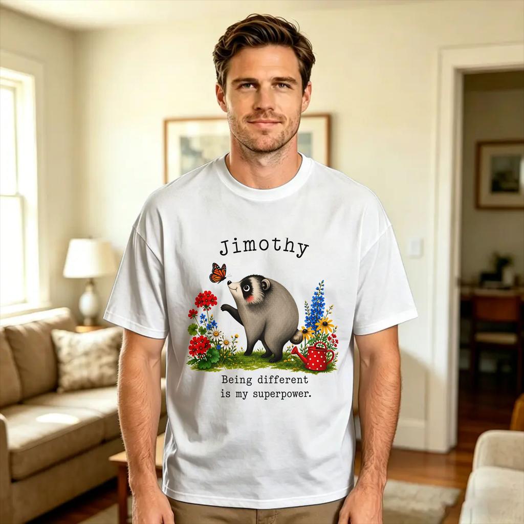 Jimothy Raccoon Cotton T Shirt For Couple Summer Streetwear Tshirts Popular Tee Shirt Oversized Casual Tops