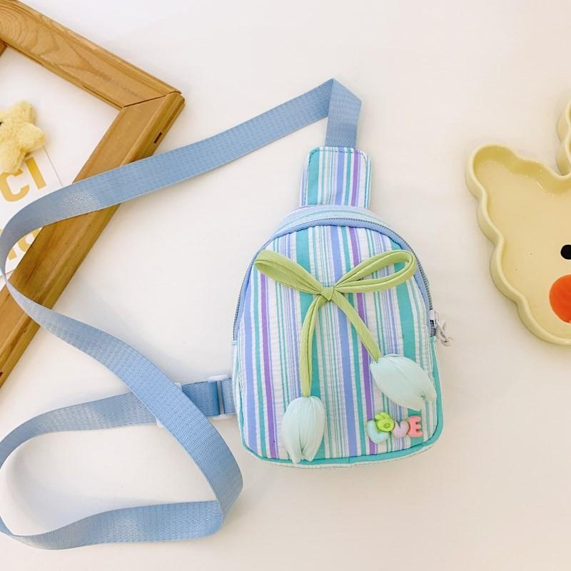 Adorable Kids Flower Pattern Chest Bag Lightweight Cartoon Tulip Design For Everyday Use