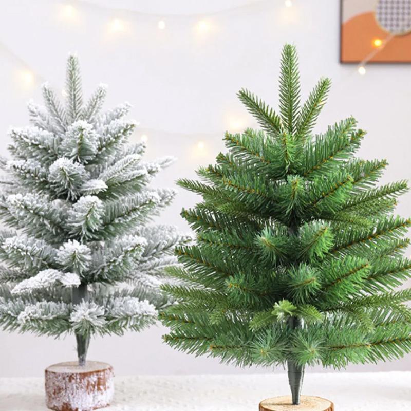 1PC Table Ornament for Indoor Xmas Tree Navidad Festival Decorative Christmas Tree Mini Stable Base 2 Styles Tabletop Decor