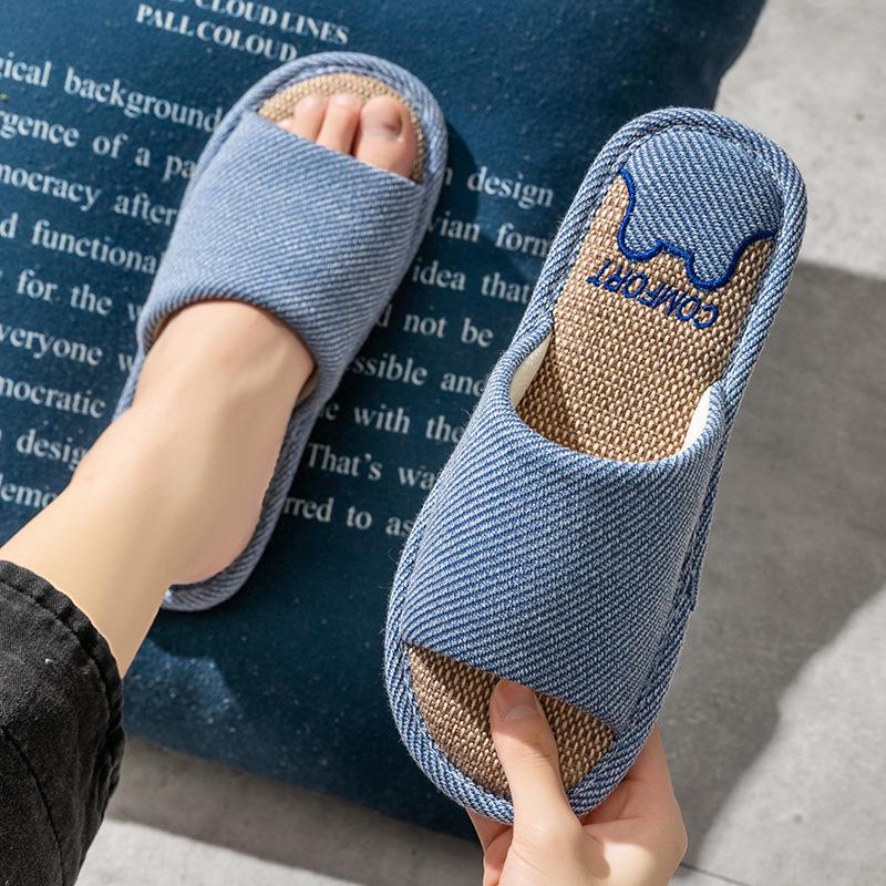 Damen Baumwolle & Leinen Hausschuhe - Rutschfest für Frühling & Herbst