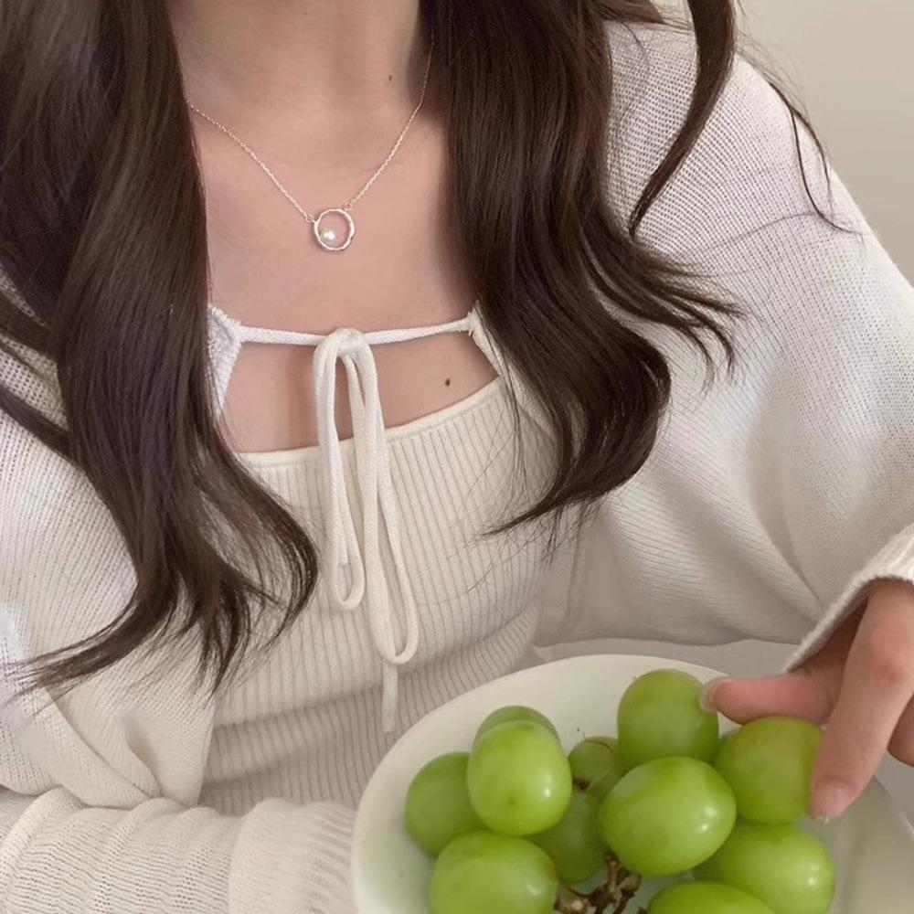 Pearl Butterfly Necklace Female Design Sense High Sense Does Not Fade Accessories Collarbone Chain Tide