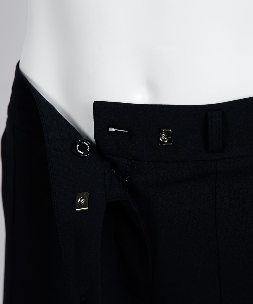 CREVE9 Obi-Buckle Pleated Half Pants Bk