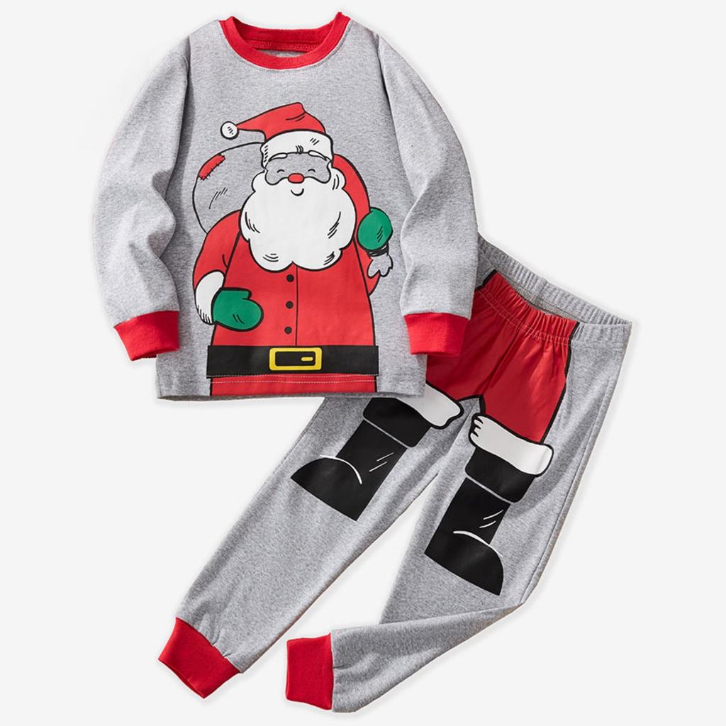 Christmas Pajama Set with Long Sleeve Top and Pants for Holiday Matching Loungewear