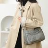 Women's Shoulder Bag Solid Color Vintage Shoulder Bag Large Capacity Commuter Crossbody Bag