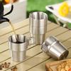 1 STÜCKE Edelstahlbecher Stapelbar Kaffeetasse Outdoor Trinkgefäße Wasserbecher Bierkrug Campingbecher Für Picknick BBQ Rucksackreisen