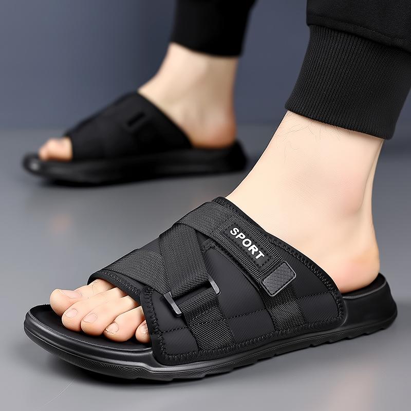 Fashion Hot Sale 2025 Men's Korean Streetwear Slides Fashionable Comfortable Slippers Lightweight Material Anti-Slip Beach Home Sandals