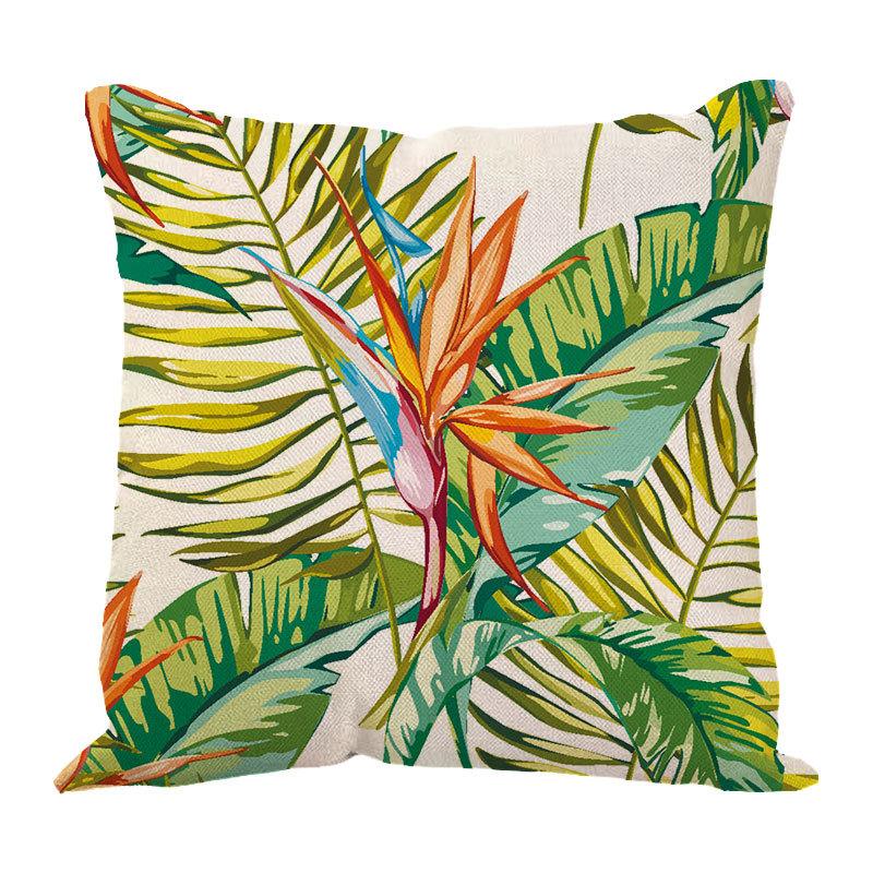 Linen Pillowcase Ins Tropical Plants Home Decoration Supplies Nordic Green Plants Design Sand Cushion Cover