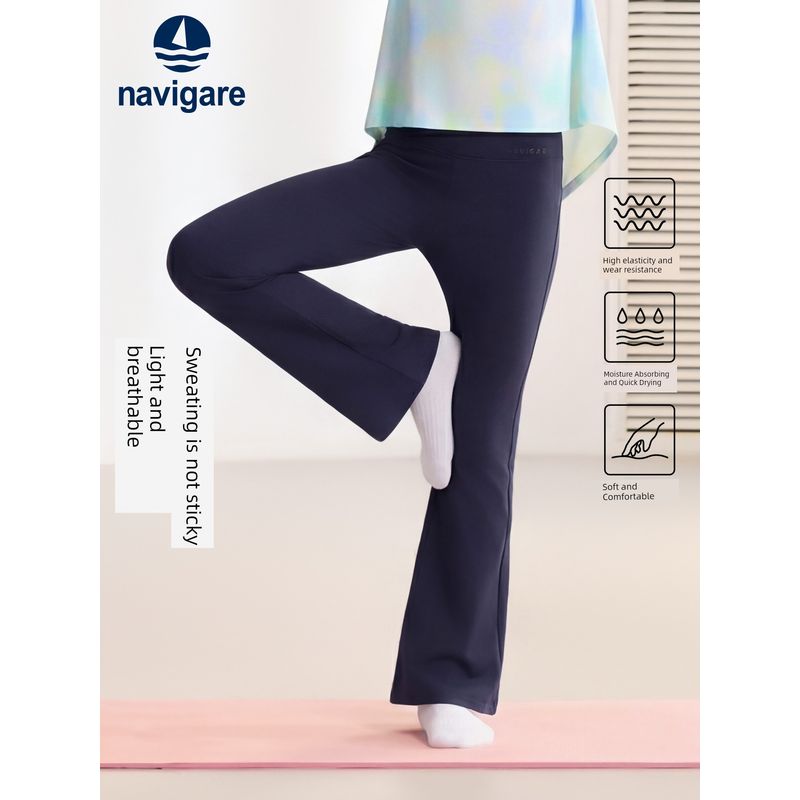 Navigare Italian Small Sailboat Children's Bell-Bottom Sports Pants Girls' Casual Pants 2026 Spring New Model