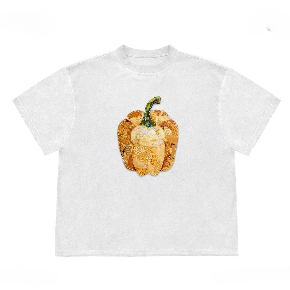 

Yellow Pepper 2025Pure Loose Round Neck Versatile Unisex T-Shirt Youthful Popularity Vibrant Daily Short Sleeves Casual Style 4XL