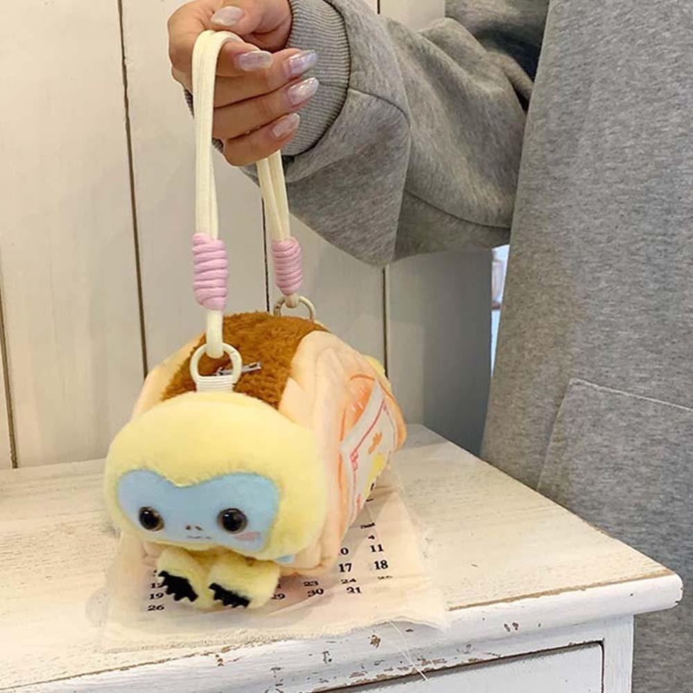 Cute Raccoon Shoulder Pouch Cartoon Golden Snub-nosed Monkey Bag Furry Panda Plush Handbag Girls