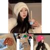 Cozy Winter Cotton Knit Hat With Stylish Lettering For Warmth And Wind Protection