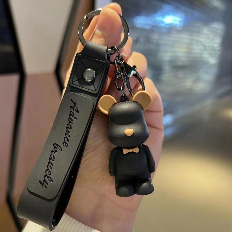 Nordic Bear Bow Tie Keychain Charm - Cute Gift for Customers