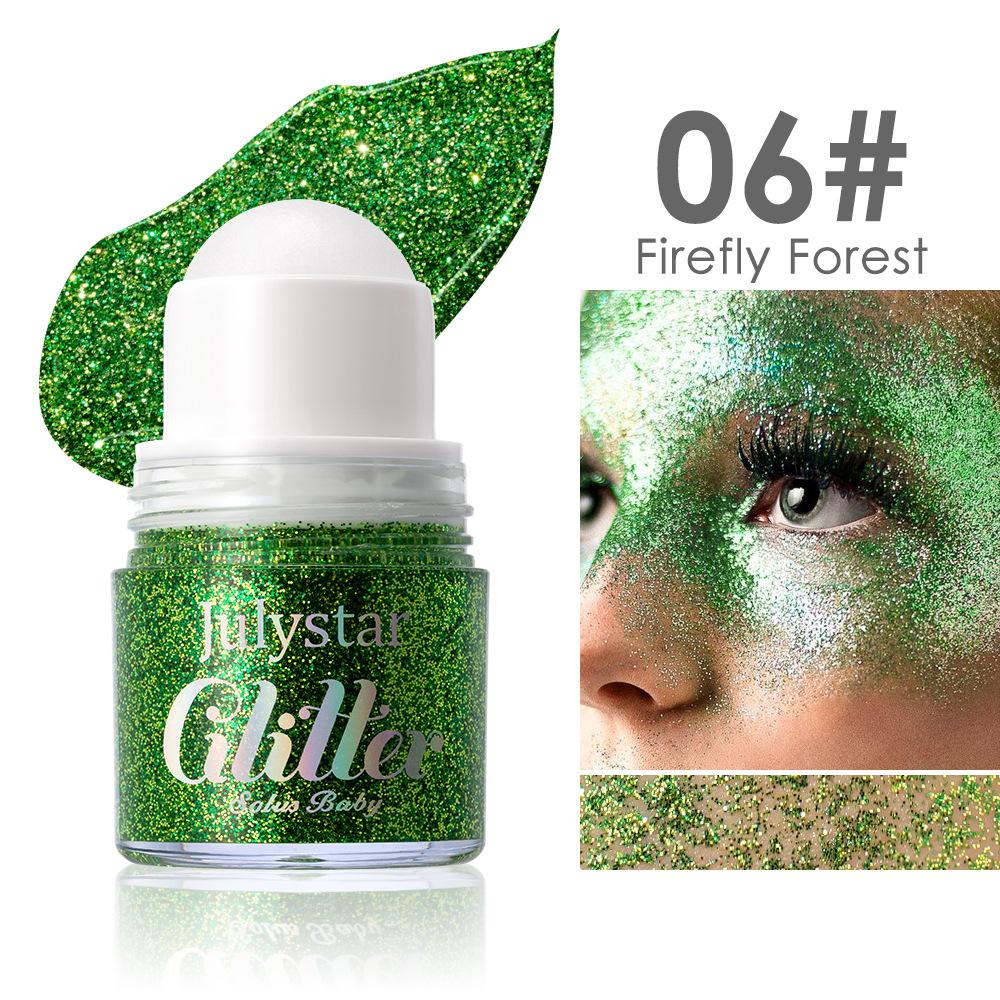 Speziell für Körperbälle, Hochglanz-Gel, Pailletten, feiner Glitzer und langanhaltend ohne Make-up, lila Lidschatten.